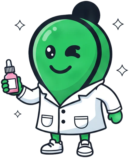 Mascote do GMN Guru para clínicas de estética