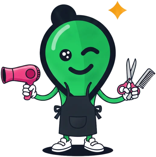 Mascote do GMN Guru para salões de beleza
